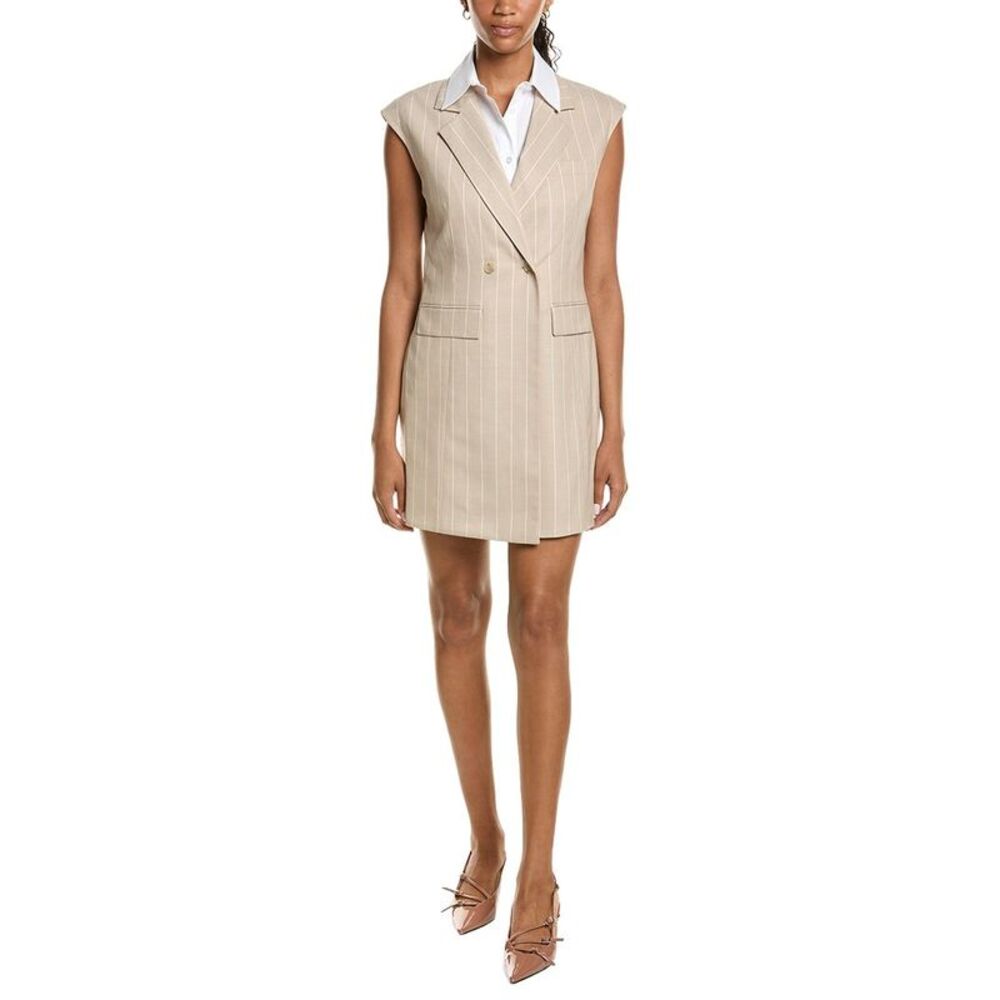 Kenneth Cole Womens Twofer Blazer Dress, Brown